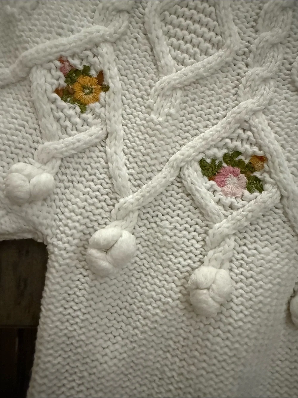 Vintage Sweater Dress Gymboree Equestrian Club Cable Knit Floral School Size 6